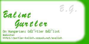 balint gurtler business card